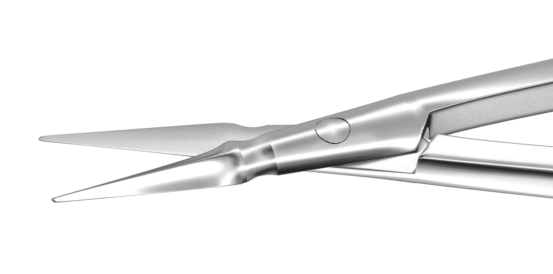 11-050S Vannas Capsulotomy Scissors, Straight, Sharp Tips, 6.00 mm Blades, Flat Handle, Length 84 mm, Stainless Steel - Image 2