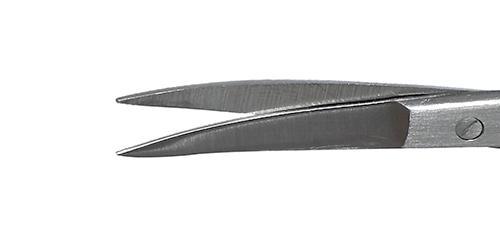 11-081S Curved Iris Scissors, Sharp Tips, 25.00 mm Blades, Ring Handle, Length 115 mm, Stainless Steel - Image 2
