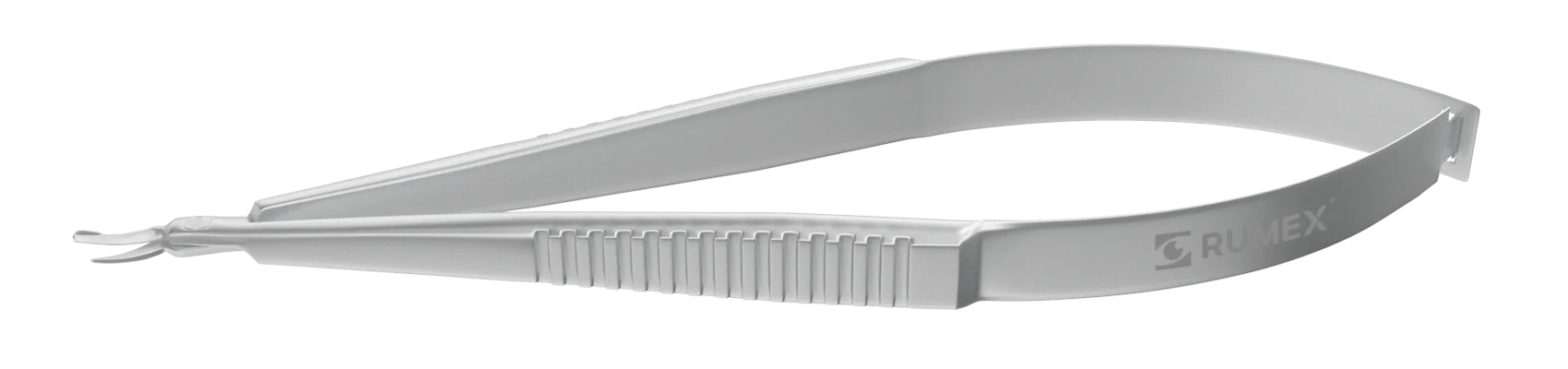 11-135 Holland Spatulated DALK Scissors, Left, Micro blades, Delicate Shortened Outer Blade, Rounded Blunt Tips, Length 100 mm, Stainless Steel