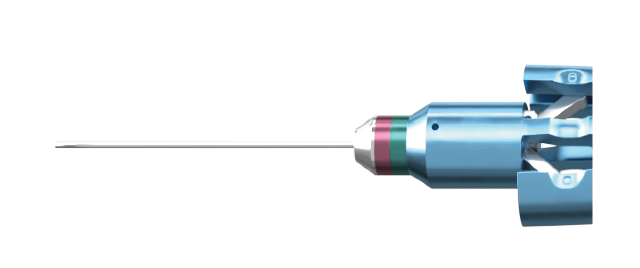 12-209-25H Curved Subretinal Scissors, Attached to a Squeeze Handle, with RUMEX Flushing System, 25 Ga - Image 4