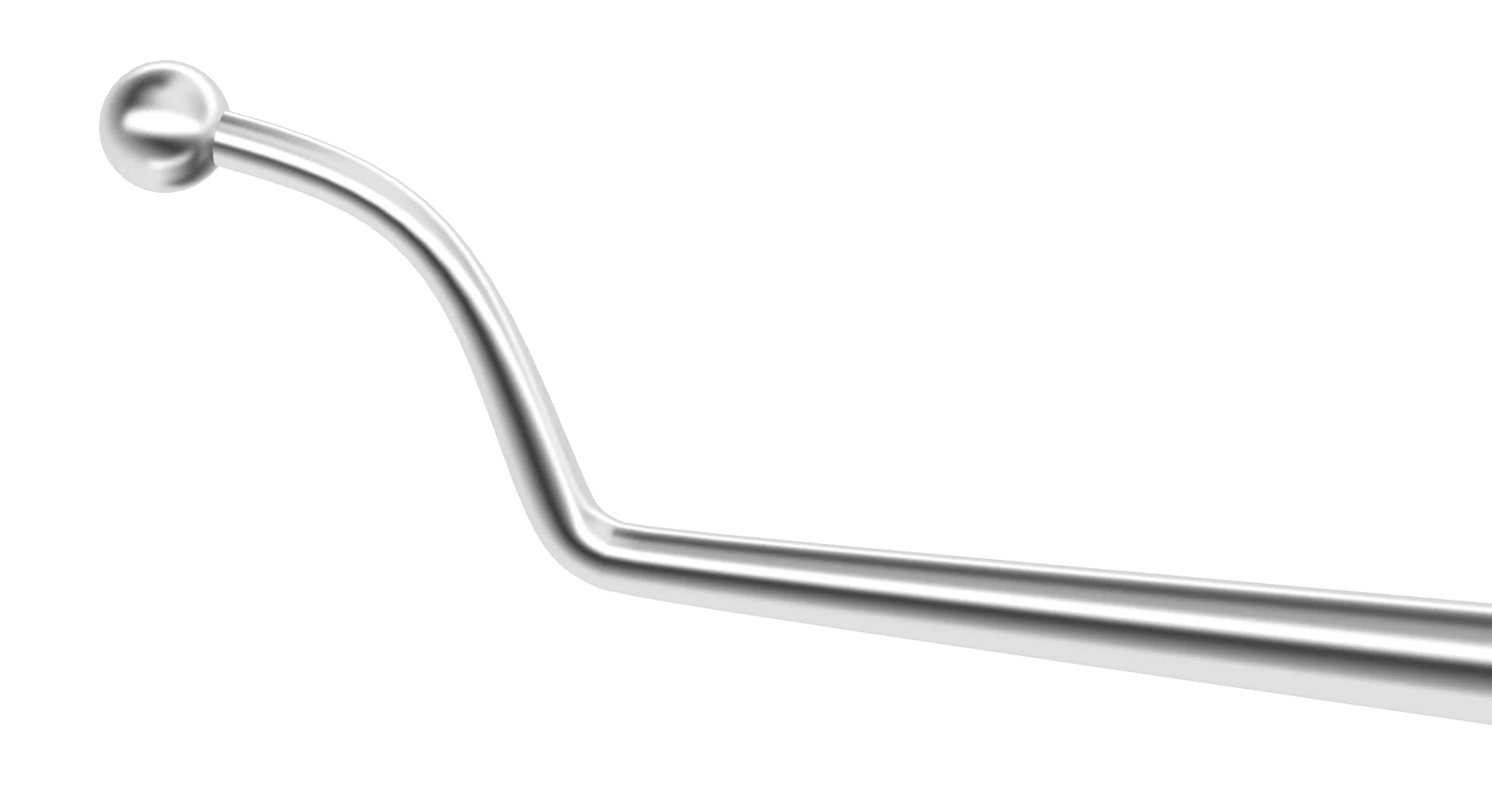 13-152S Carlson DSEK Smoother, Angled/ Vaulted Shaft, 7.50 mm from Tip to Angle, 2.50 mm Blunt Ball, Length 115 mm, Stainless Steel - Image 2