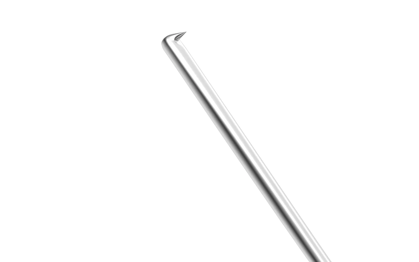 13-153S Terry DSEK Scraper, Angled Shaft, 11.00 mm from Tip to Angle, Hole-Shaped Scraper Facing Upward, Length 114 mm, Stainless Steel - Image 2