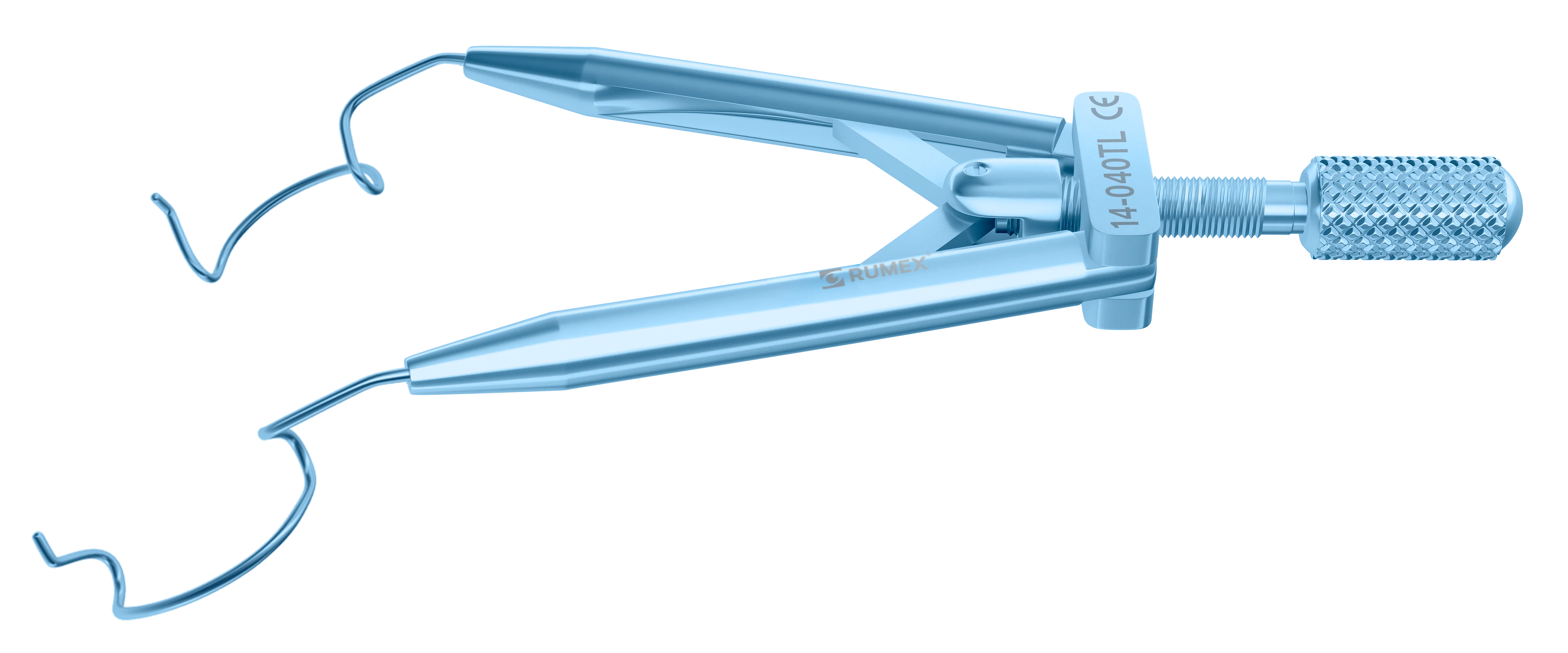 14-040TL Lieberman Temporal Speculum, 14.00 mm Rounded Open Blades, Round Branches, Specially Designed for LASIK, Length 76 mm, Titanium