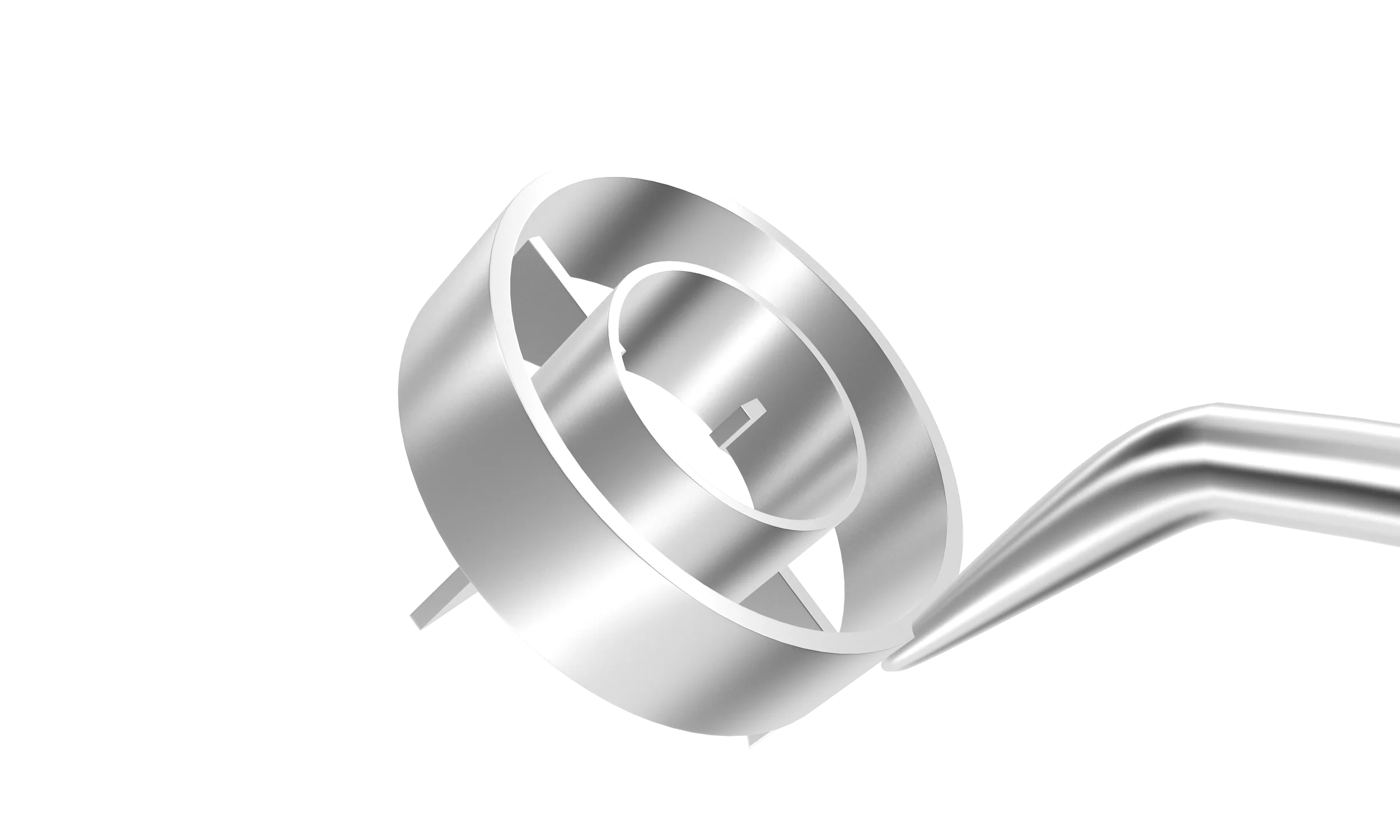 3-195 Velasquez Gravity Corneal Marker for LRI/Toric IOL Implantation, Angled Shaft, 4 Radial Blades for Horizontal and Vertical Axes Marking, 5 mm Diameter Internal Ring, Length 164 mm, Titanium Handle, Stainless Steel Gravity System - Image 2
