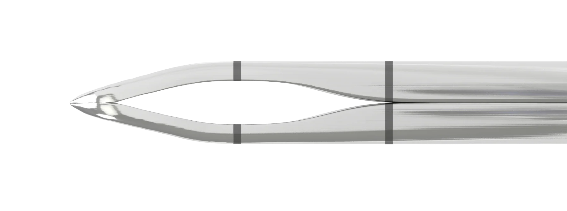 4-032S Small-Incision Capsulorhexis Forceps with Limiter, Cystotome Tips, Curved Micro-Thin Jaws, Fits through 2.00 mm Incision, Flat Handle, Length 105 mm, Stainless Steel - Image 2