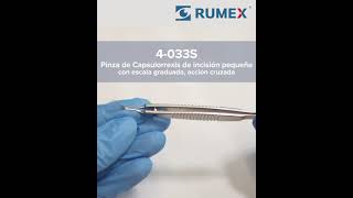 4-033S Small-Incision Capsulorhexis Forceps with Double Cross-Action and Scale, Cystotome Tips, Micro-Thin Jaws, for 1.50 mm incisions, Flat Handle, Length 105 mm, Stainless Steel - Image 4