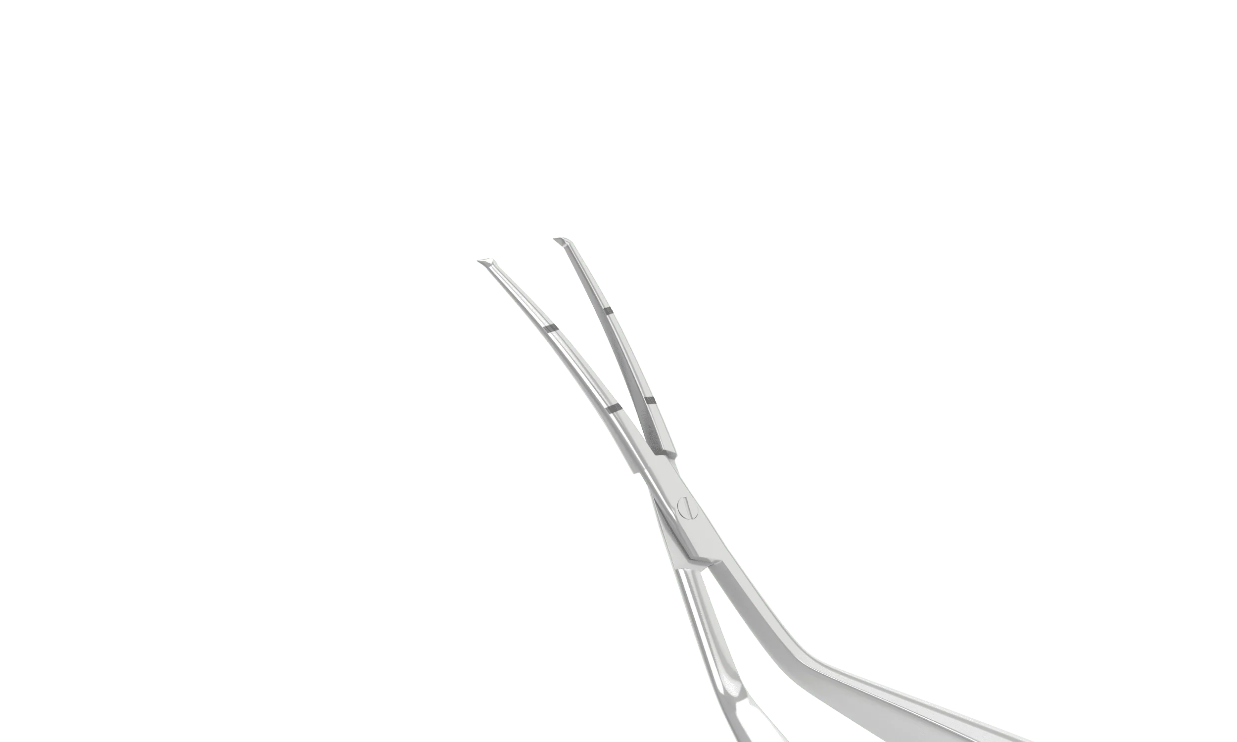 4-0394 Capsulorhexis Forceps with Scale (2.50/5.00 mm), Cross-Action, for 1.50 mm Incisions, Curved Stainless Steel Jaws (8.50 mm), Short Lever (16.00 mm), Medium (91 mm) Round Titanium Handle, Length 110 mm - Image 2