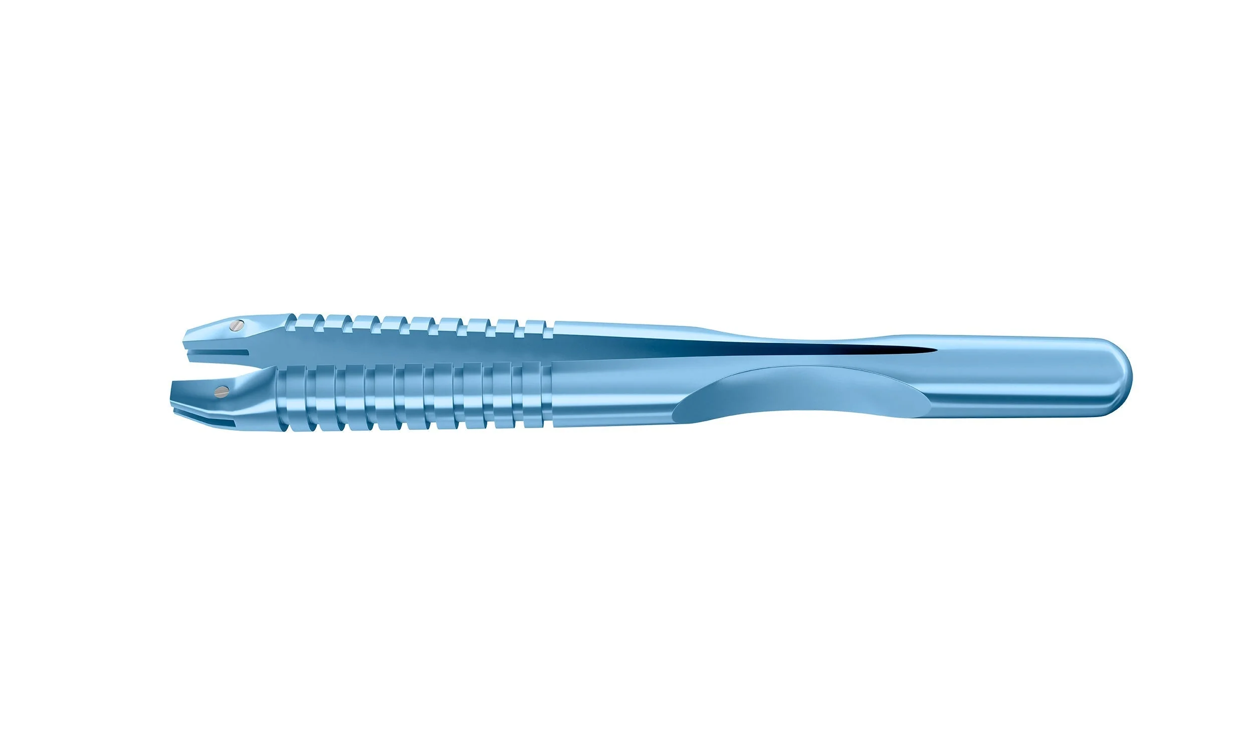 4-0395/LR Capsulorhexis Forceps with Scale (2.50/5.00 mm), Cross-Action, for 1.50 mm Incisions, Curved Stainless Steel Jaws (8.50 mm), Short Lever (16.00 mm), Long (101 mm) Round Titanium Handle, Length 120 mm - Image 3