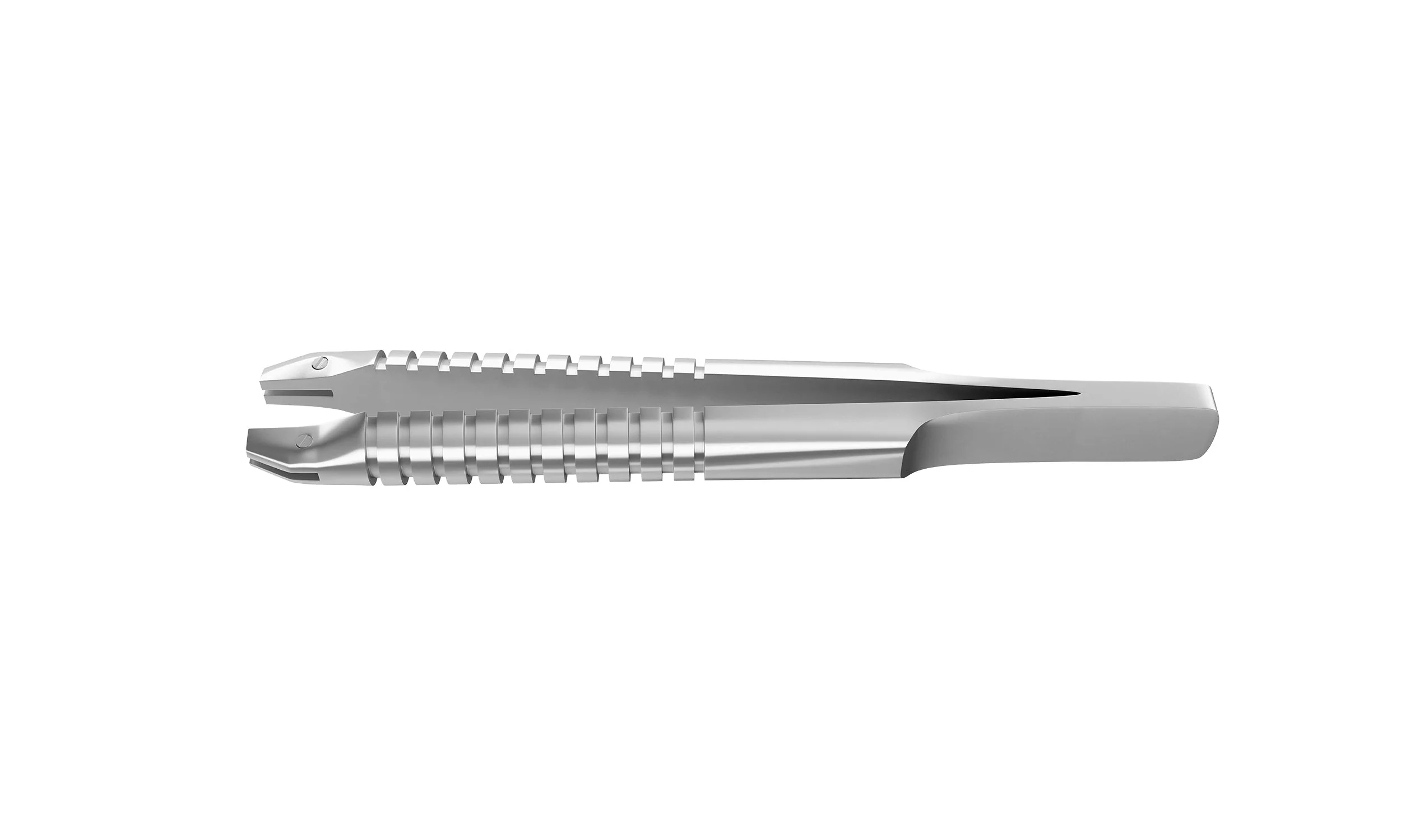 4-0395/MRS Capsulorhexis Forceps with Scale (2.50/5.00 mm), Cross-Action, for 1.50 mm Incisions, Curved Stainless Steel Jaws (8.50 mm), Short Lever (16.00 mm), Medium (91 mm) Round Stainless Steel Handle, Length 110 mm - Image 3