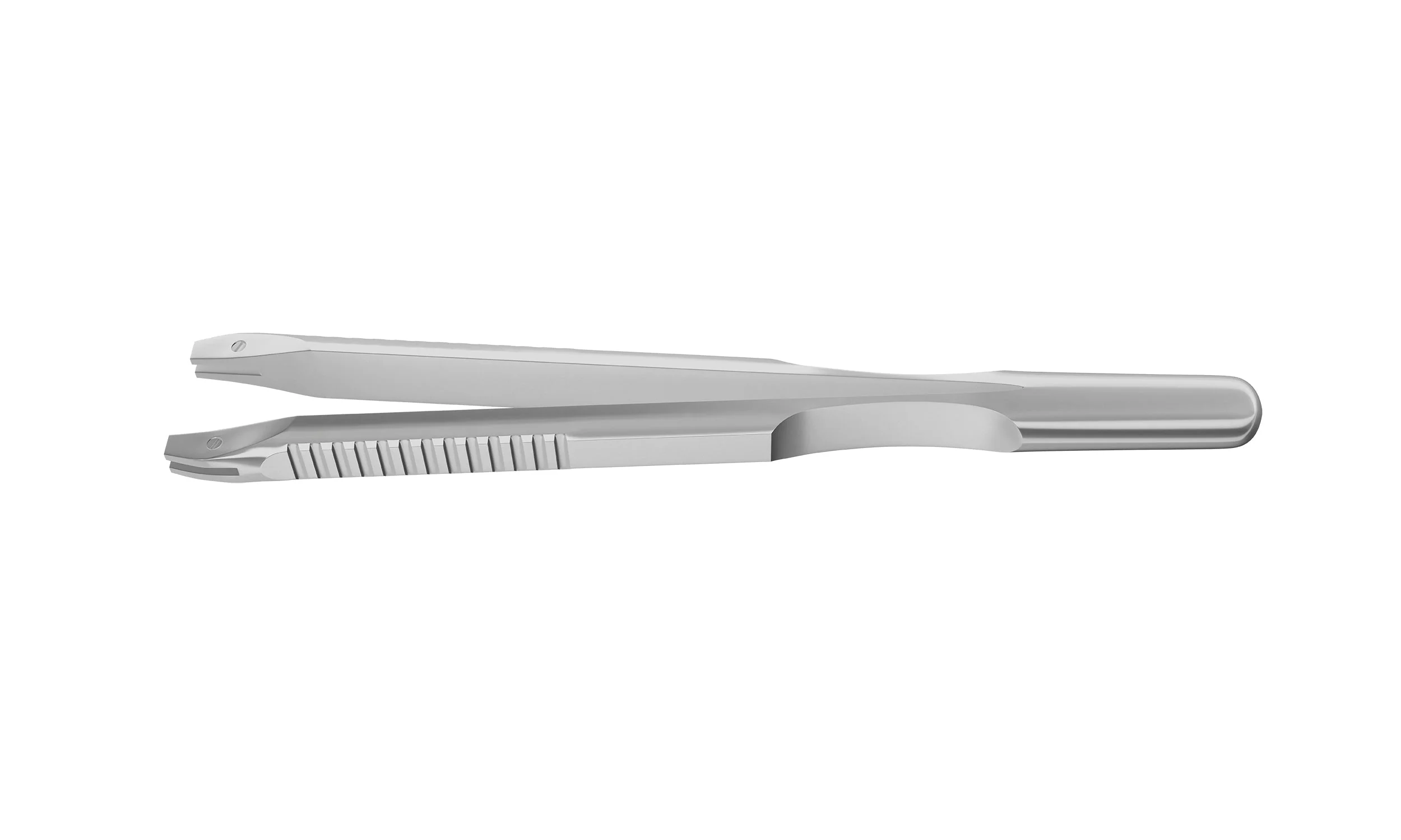 4-03952/LFS Capsulorhexis Forceps with Scale (2.50/5.00 mm), Cross-Action, for 1.50 mm Incisions, Curved Stainless Steel Jaws (8.50 mm), Long Lever (26.00 mm), Long (101 mm) Flat Stainless Steel Handle, Length 130 mm - Image 3