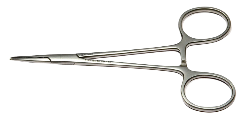 4-122S Halsted Hemostatic Forceps, Straight, Long, Length 125 mm, Stainless Steel