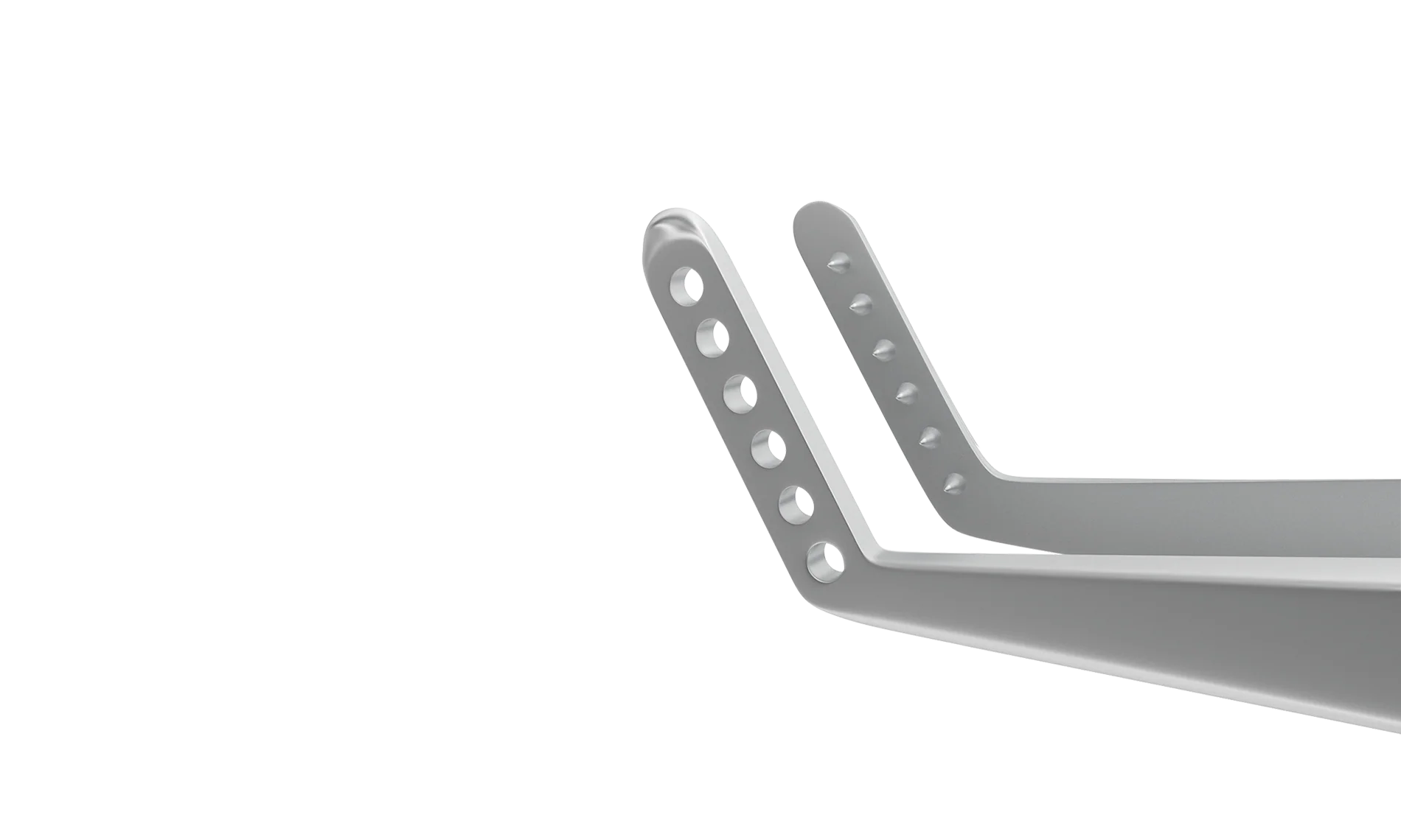 4-130S Jameson Muscle Forceps, Left, 6 Teeth, Slide Lock, Length 100 mm, Stainless Steel - Image 2