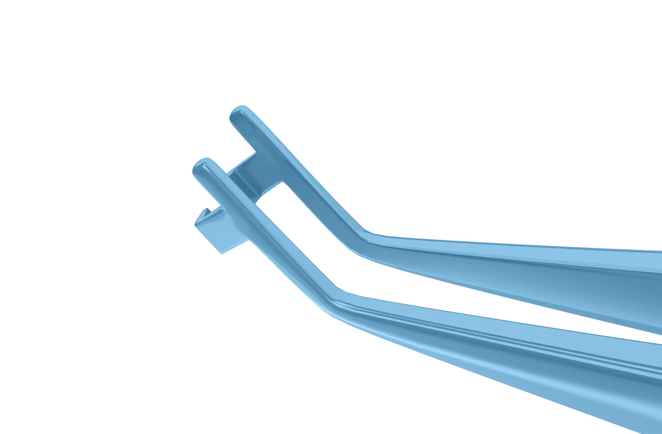 4-2107T Steinert Paddle Lens Folding Forceps, Angled Shafts, Flat Handle, Length 110 mm, Titanium - Image 2