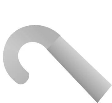 5-020 Iris Hook, Angled, Length 121 mm, Round Titanium Handle - Image 2
