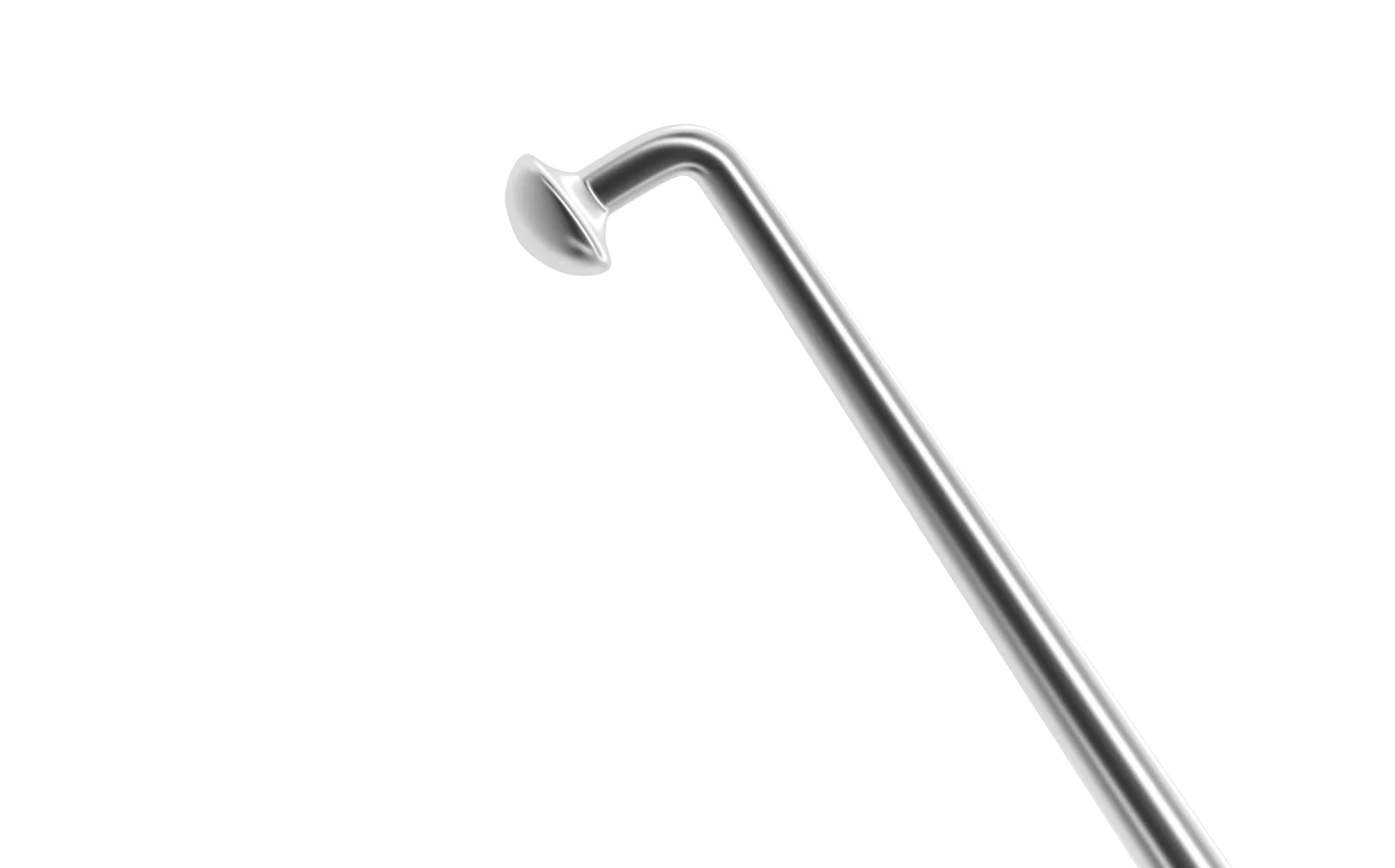 5-031 Rumex Lens Manipulator, Button-Shaped Tip 0.45 mm, Angled, Length 122 mm, Round Titanium Handle - Image 2
