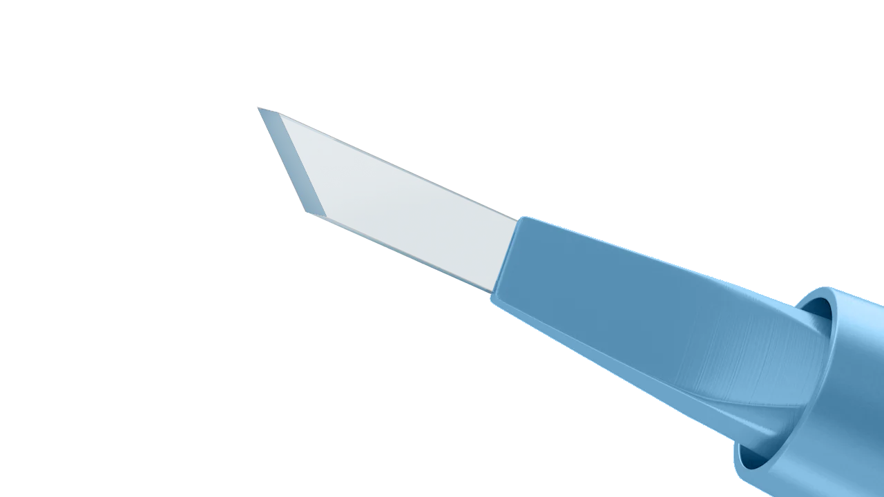 6-10/6-0501 Side-Port Diamond Knife, 45° Single-Edge Blade, 0.60 mm, Straight, Length 120 mm, Titanium Handle - Image 2