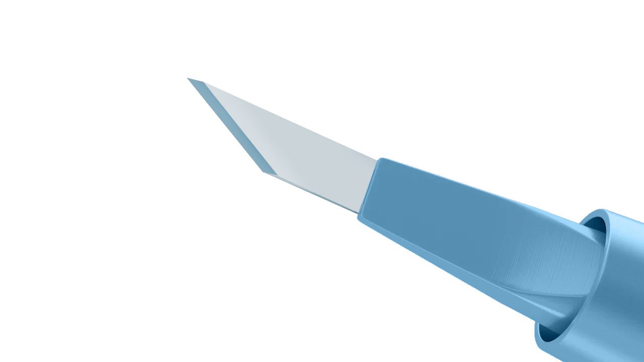 6-10/6-051 Side-Port Diamond Knife, 30° Single-Edge Blade, 1.00 mm, Straight, Length 120 mm, Titanium Handle - Image 2