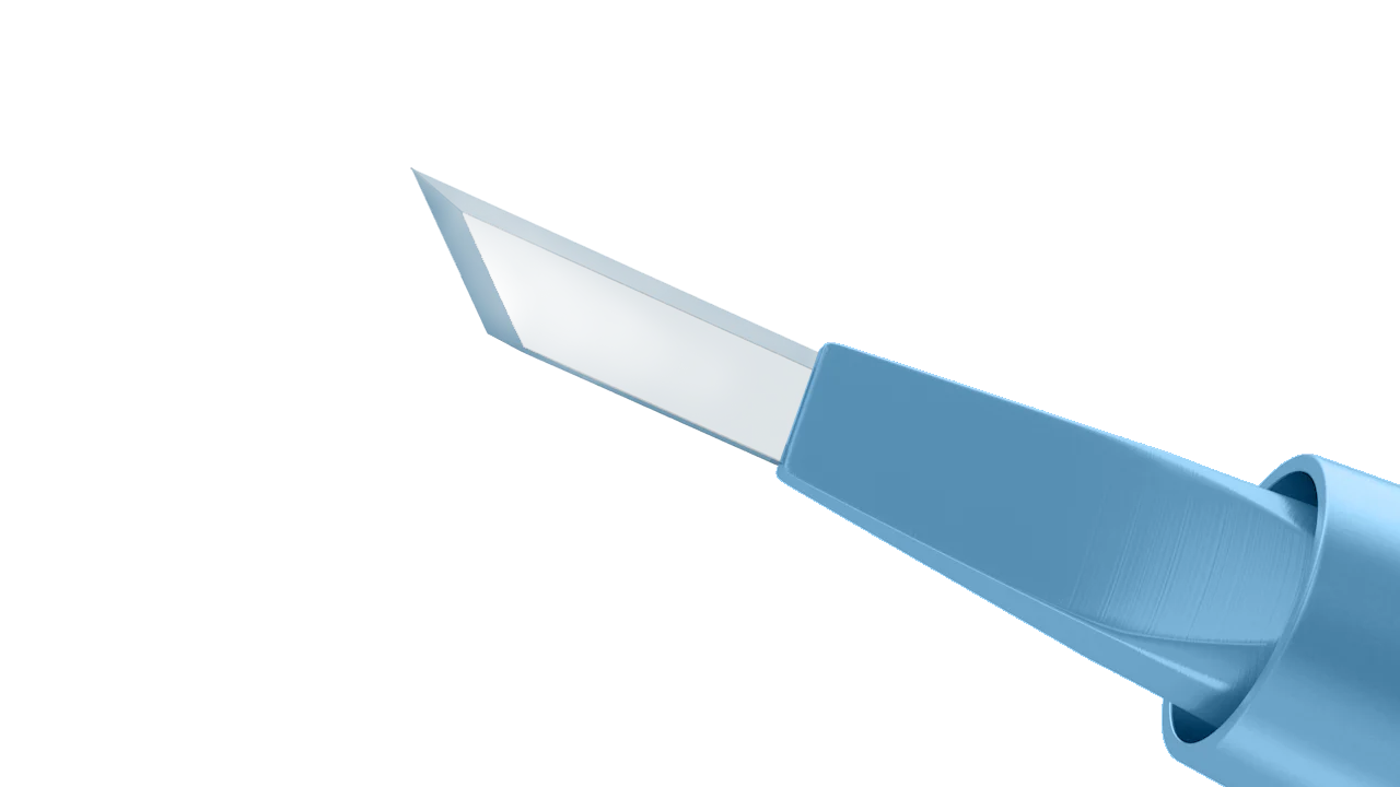6-10/6-052 Side-Port Diamond Knife, 45° Double-Edge Blade, 1.00 mm, Straight, Length 120 mm, Titanium Handle - Image 2
