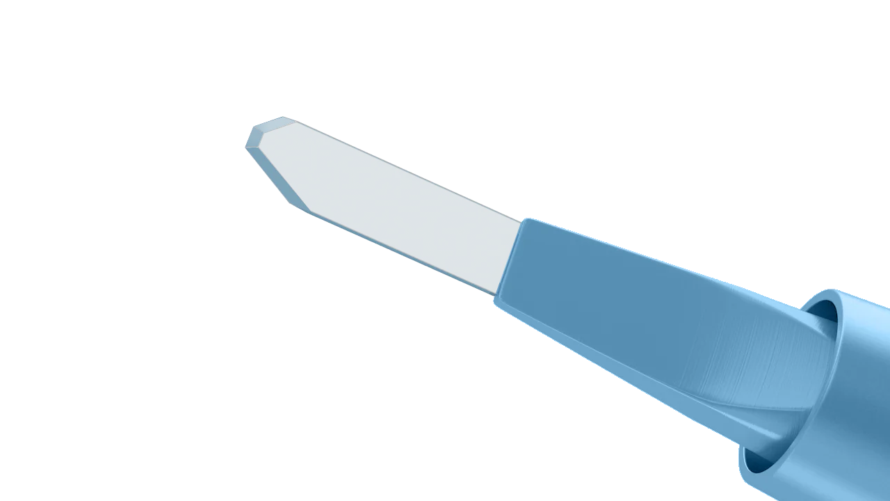 6-10/6-053 Side-Port Diamond Knife, Trifacet Blade, 1.00 mm, Straight, Length 120 mm, Titanium Handle - Image 2