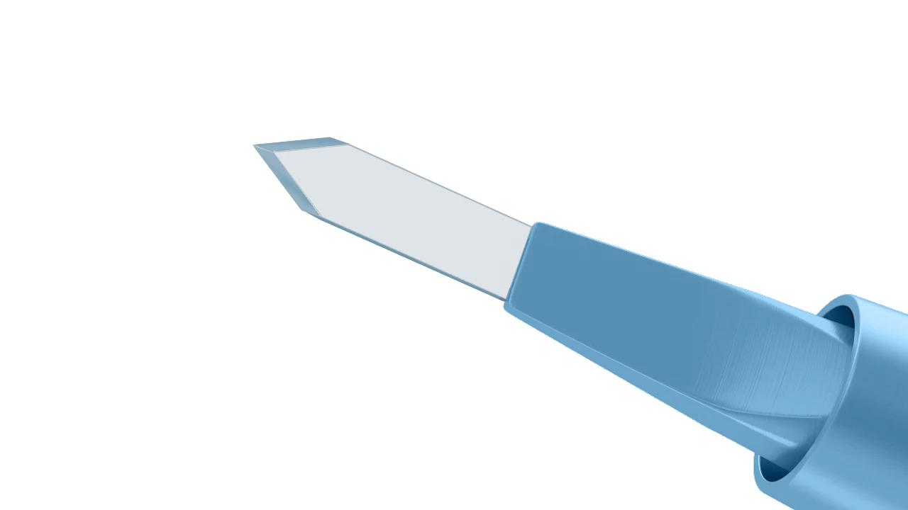 6-10/6-070 Side-Port Diamond Knife, Lancet Blade, 1.00 mm, Straight, Length 120 mm, Titanium Handle - Image 2