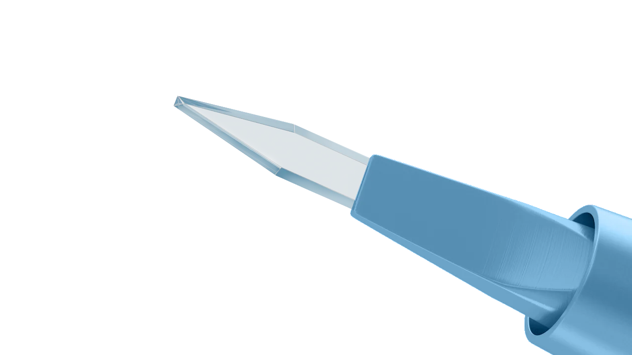 6-10/6-076 Brown-Osher Side-Port Diamond Knife, Five Facet Blade, 1.00 mm, Straight, Length 120 mm, Titanium Handle - Image 2