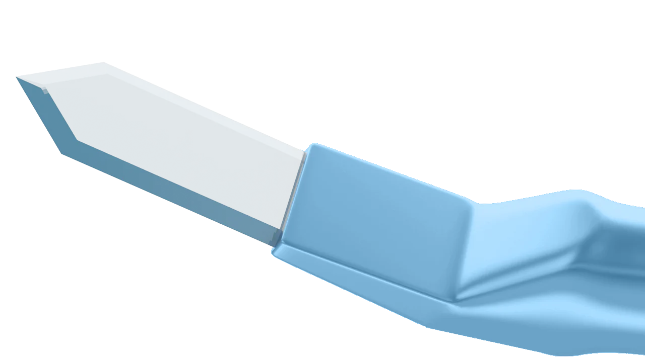 6-20/6-071 Phaco Diamond Knife, Clear Cornea Blade, 2.50 mm, Length 117 mm, Angled Titanium Handle - Image 2