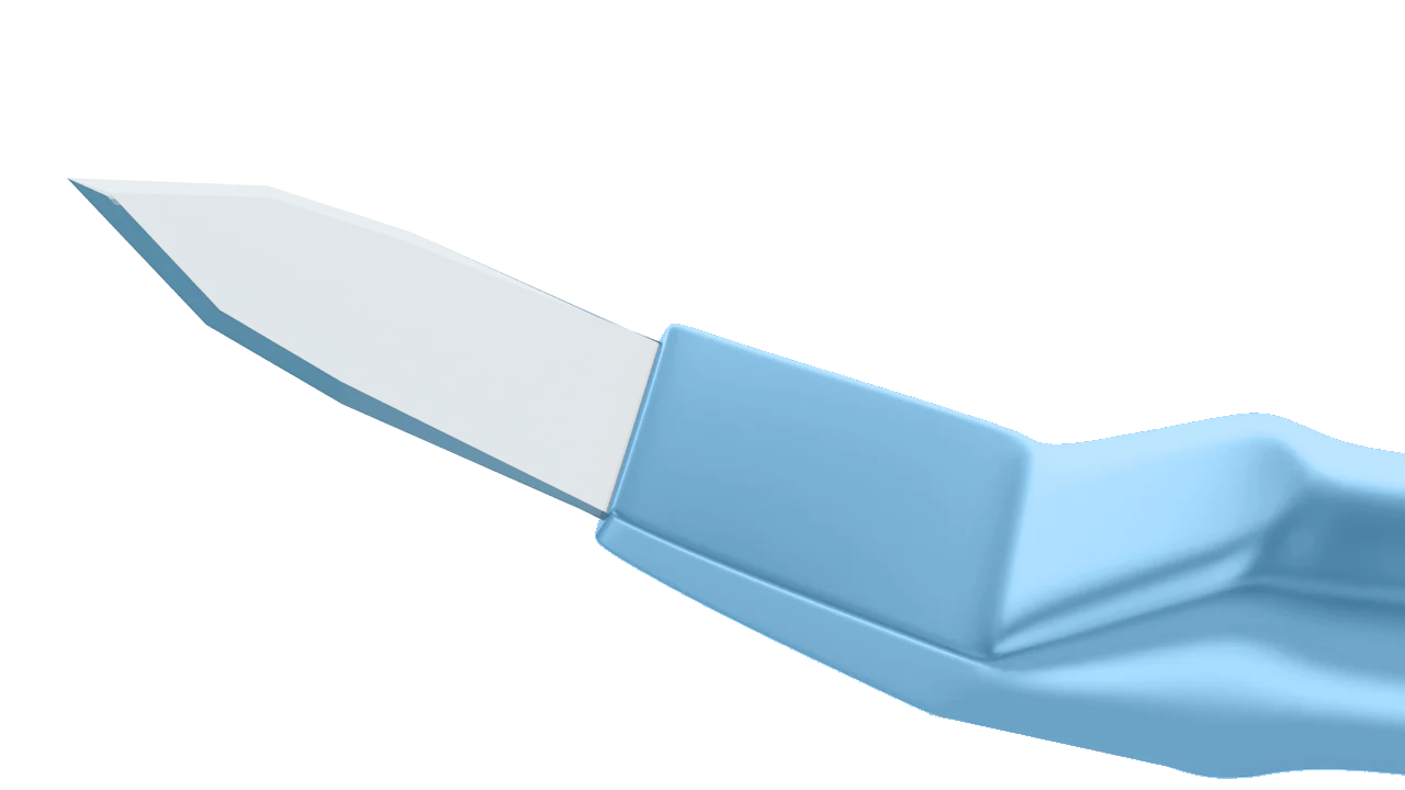 6-20/6-145 Phaco Diamond Knife for Micro-Incision, Trapezoid Self-Diving Blade, 1.80/2.20 mm, Length 117 mm, Angled Titanium Handle - Image 2