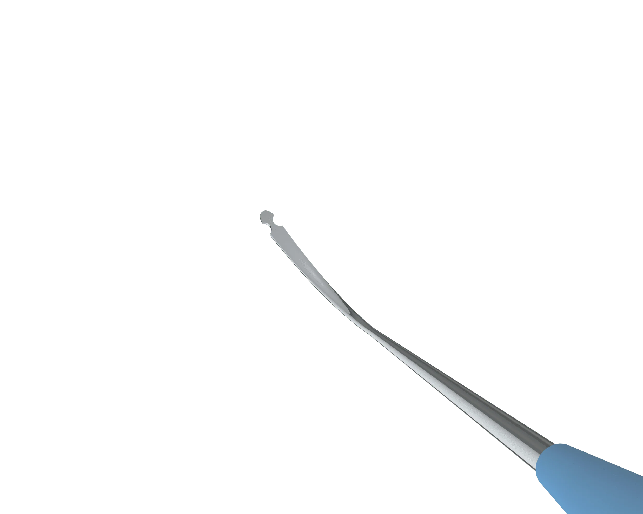 7-070 Koch Nucleus Spatula, Curved, Duck Bill Tips with Notches, Length 122 mm, Round Titanium Handle - Image 2