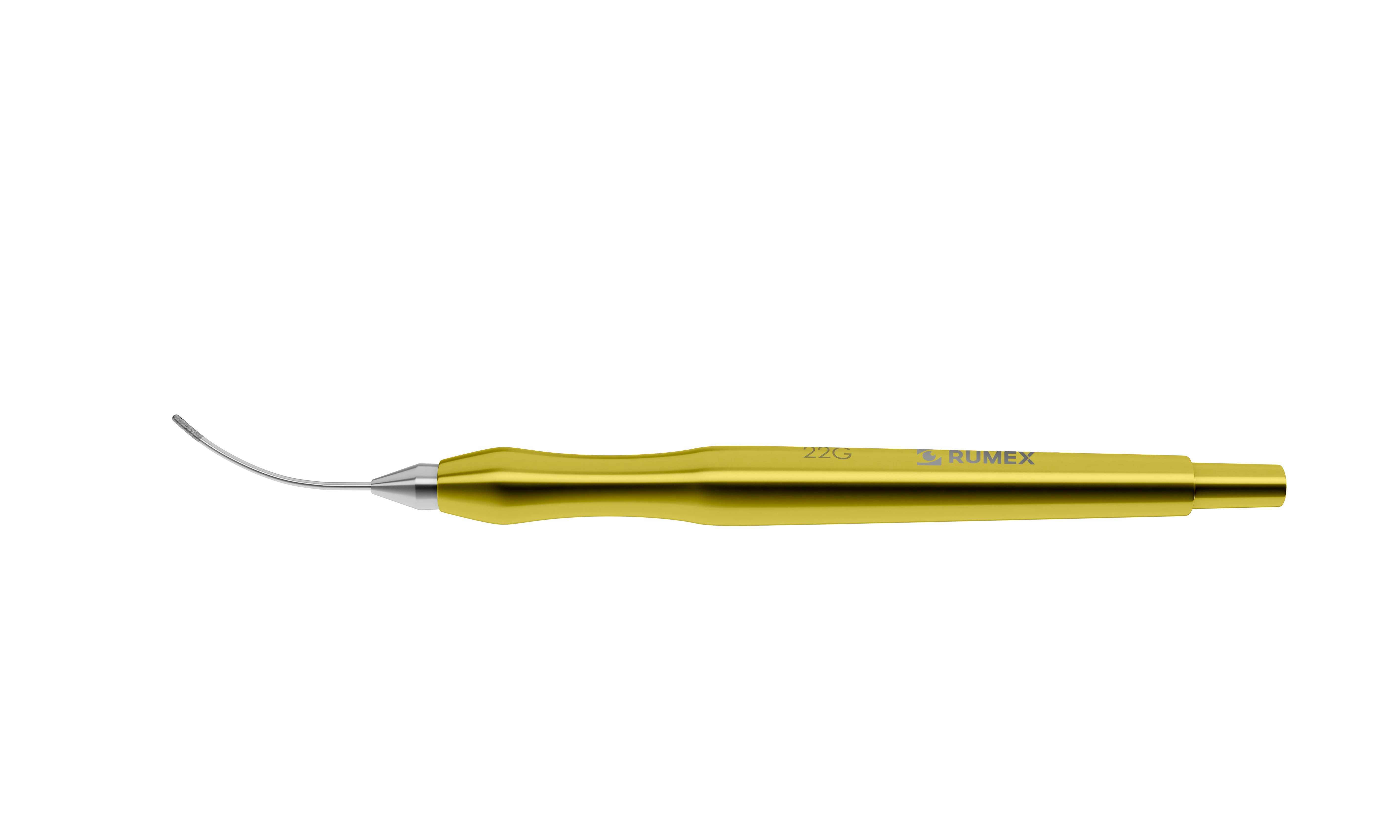 7-0821 Aspiration Handpiece for Bimanual Technique, Curved, 22 Ga, One Top Port 0.35 mm, Length 104 mm, Titanium Handle