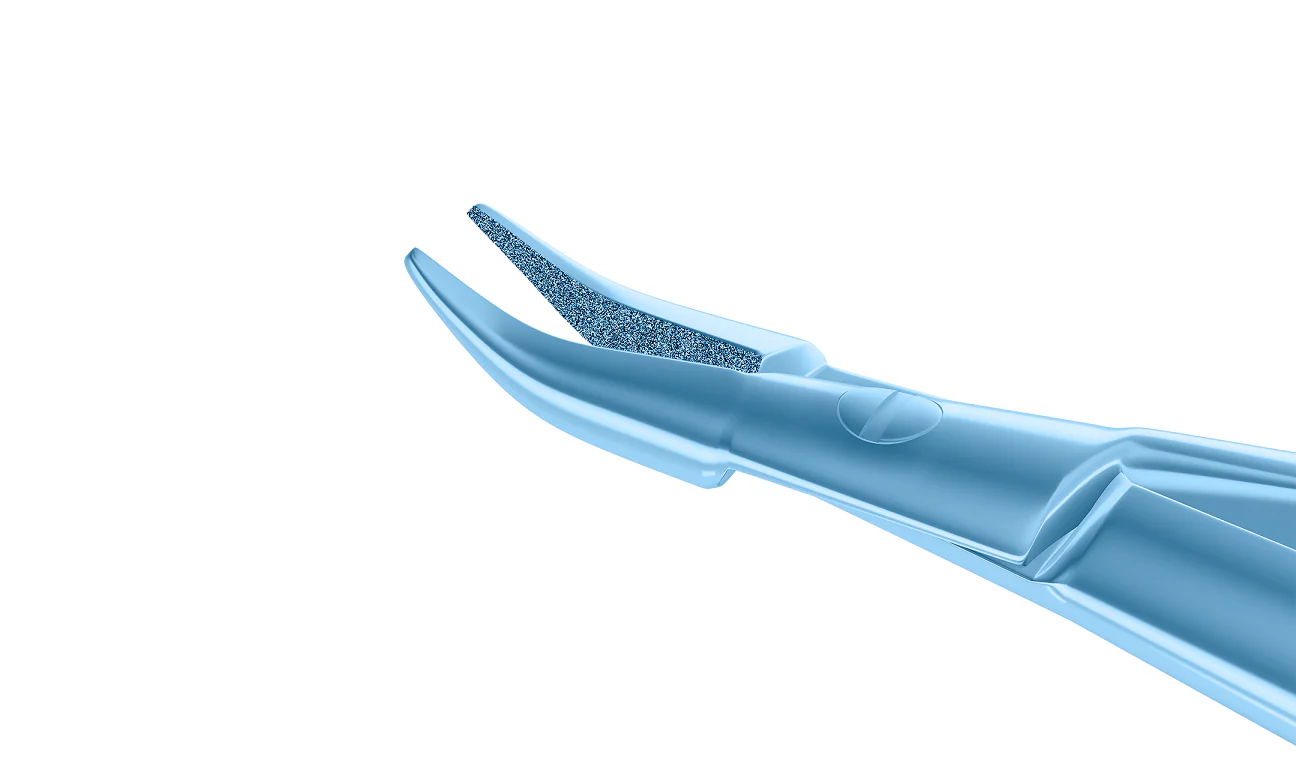8-021T Barraquer Needle Holder, 12.00 mm Fine Jaws, Curved, without Lock, Small Size, Length 100 mm, Titanium - Image 2