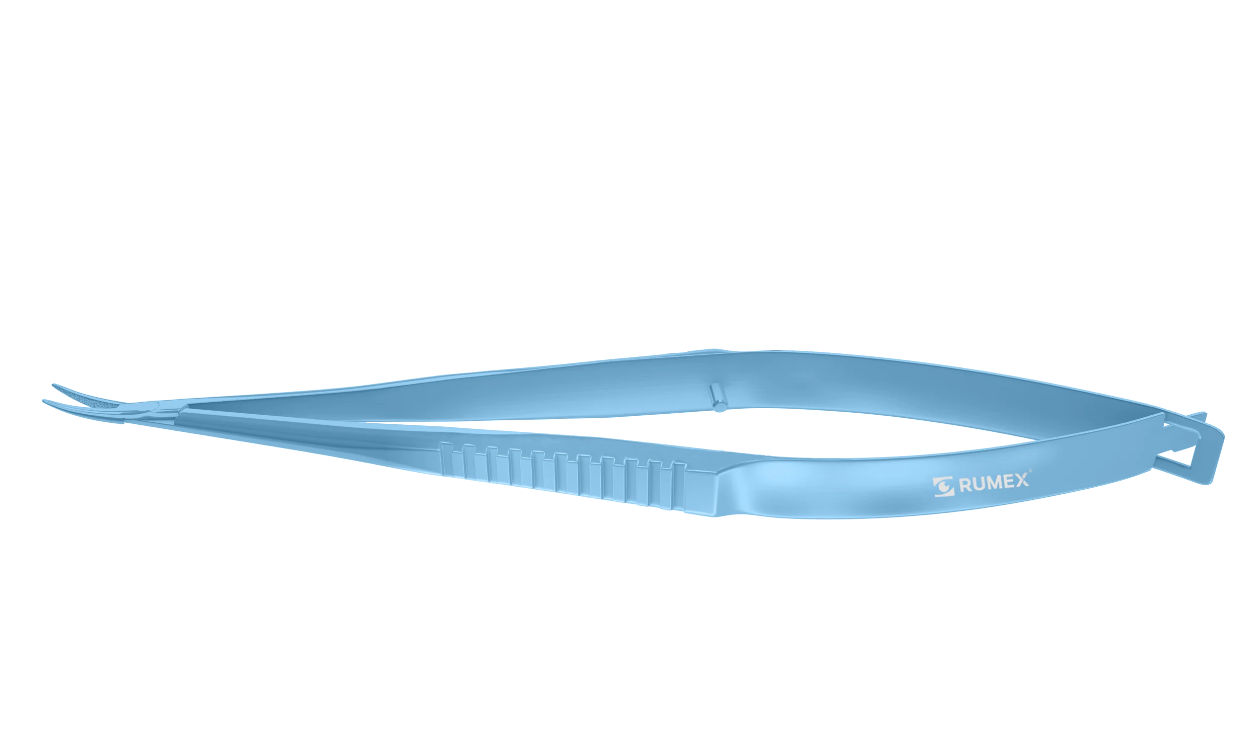 8-096T Castroviejo Needle Holder, Delicate Jaws, Gripping Surface 8.00 mm, Curved, without Lock, Length 135 mm, Titanium